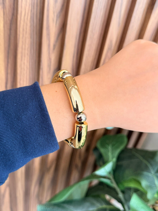 Pulsera bicolor esferas #K18
