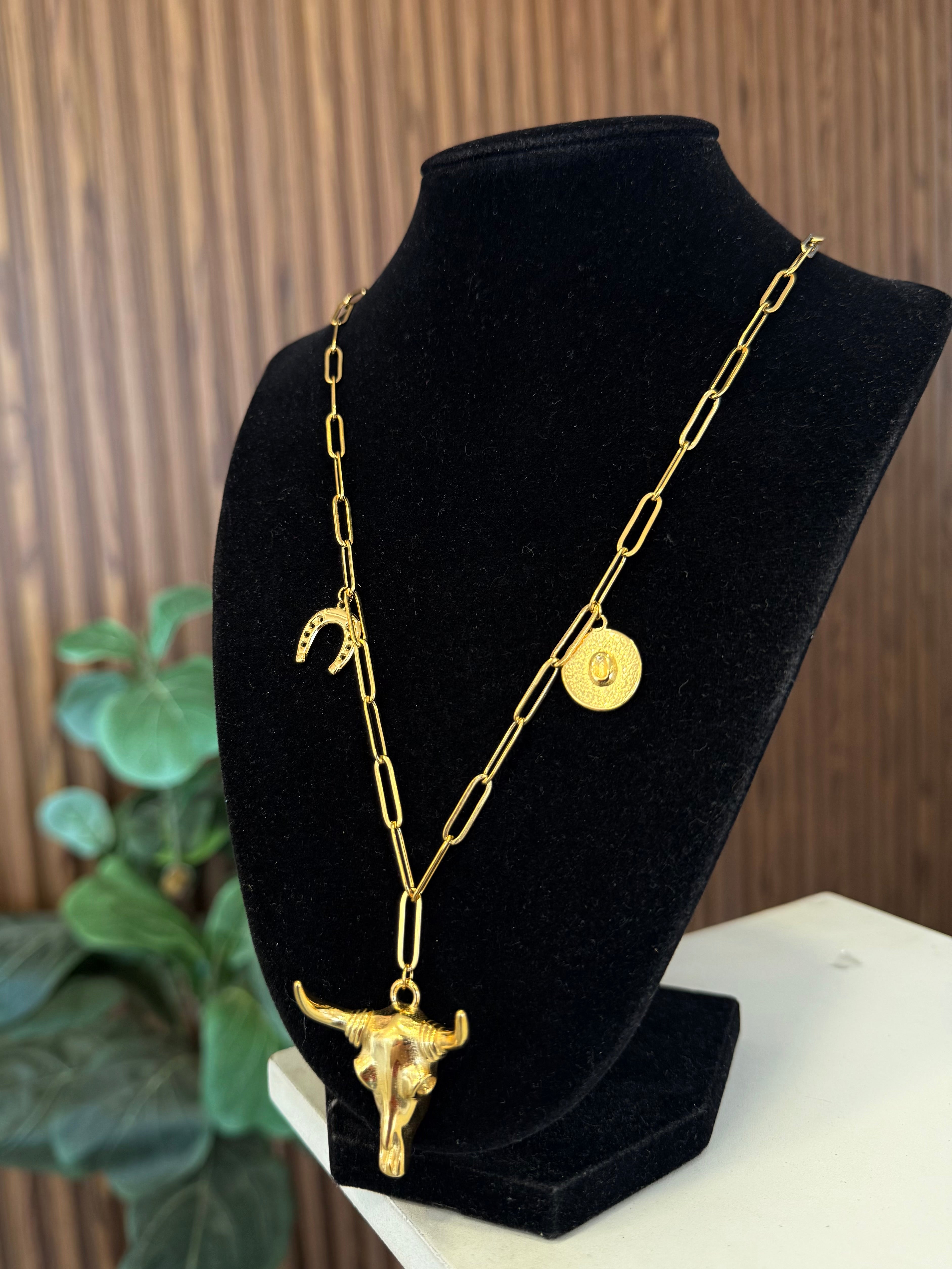 Collar vaquero toro herradura sombrero #G12