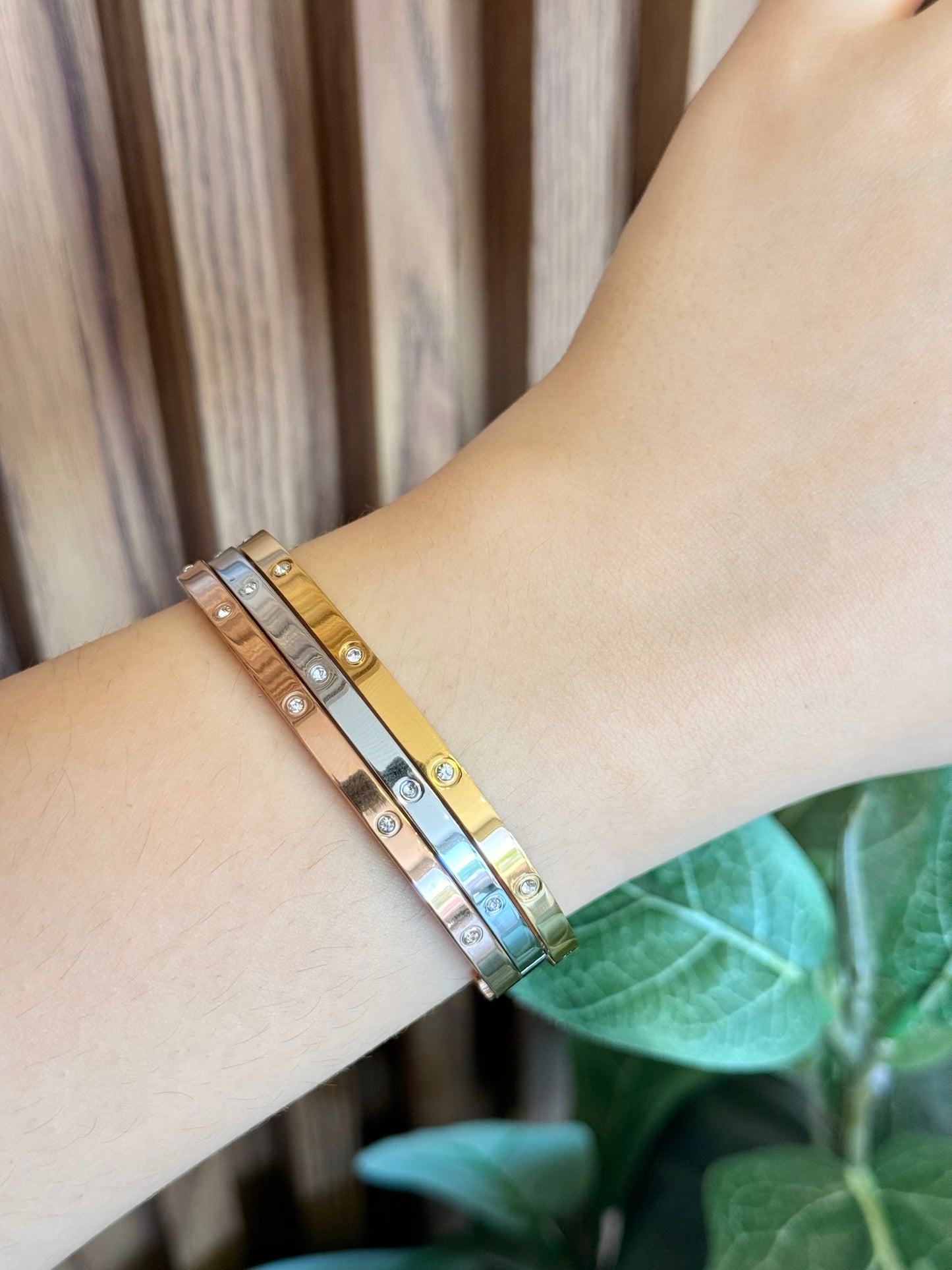 Pulsera delgada puntos zirconia #B0.1