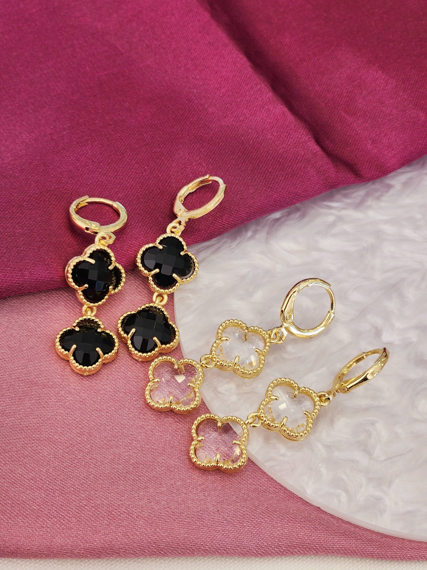 Aretes trebol doble #78