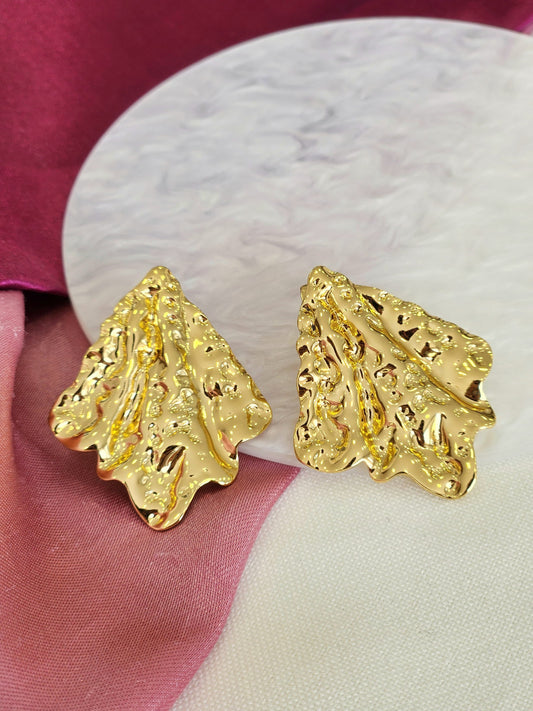 Aretes rombo martillado puntos #L12