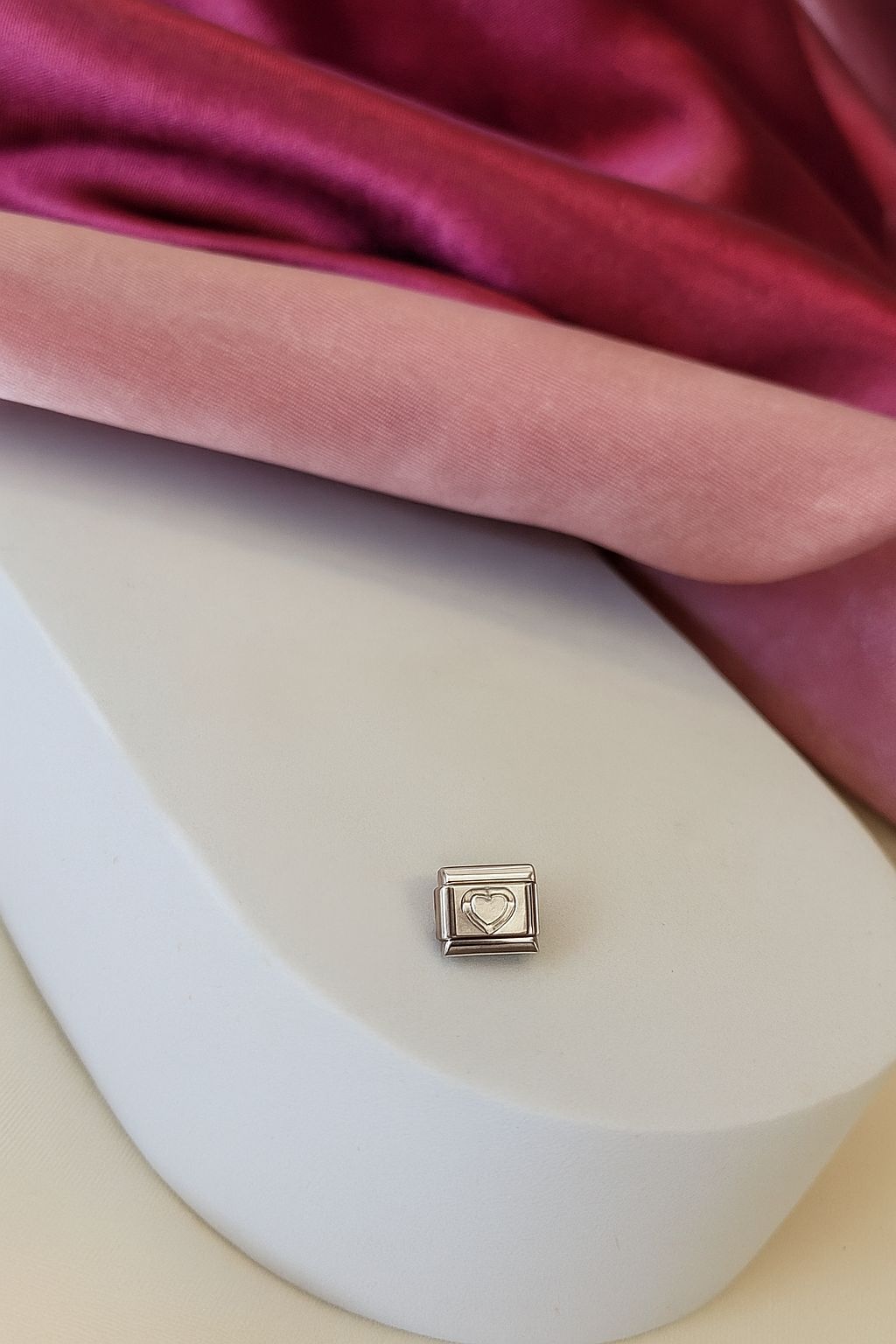 Charm corazon zirconia transparente #8