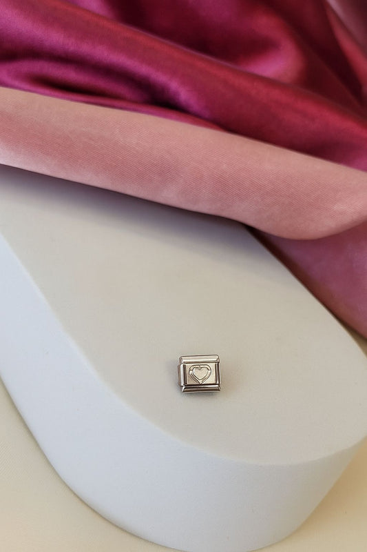 Charm corazon zirconia transparente #8