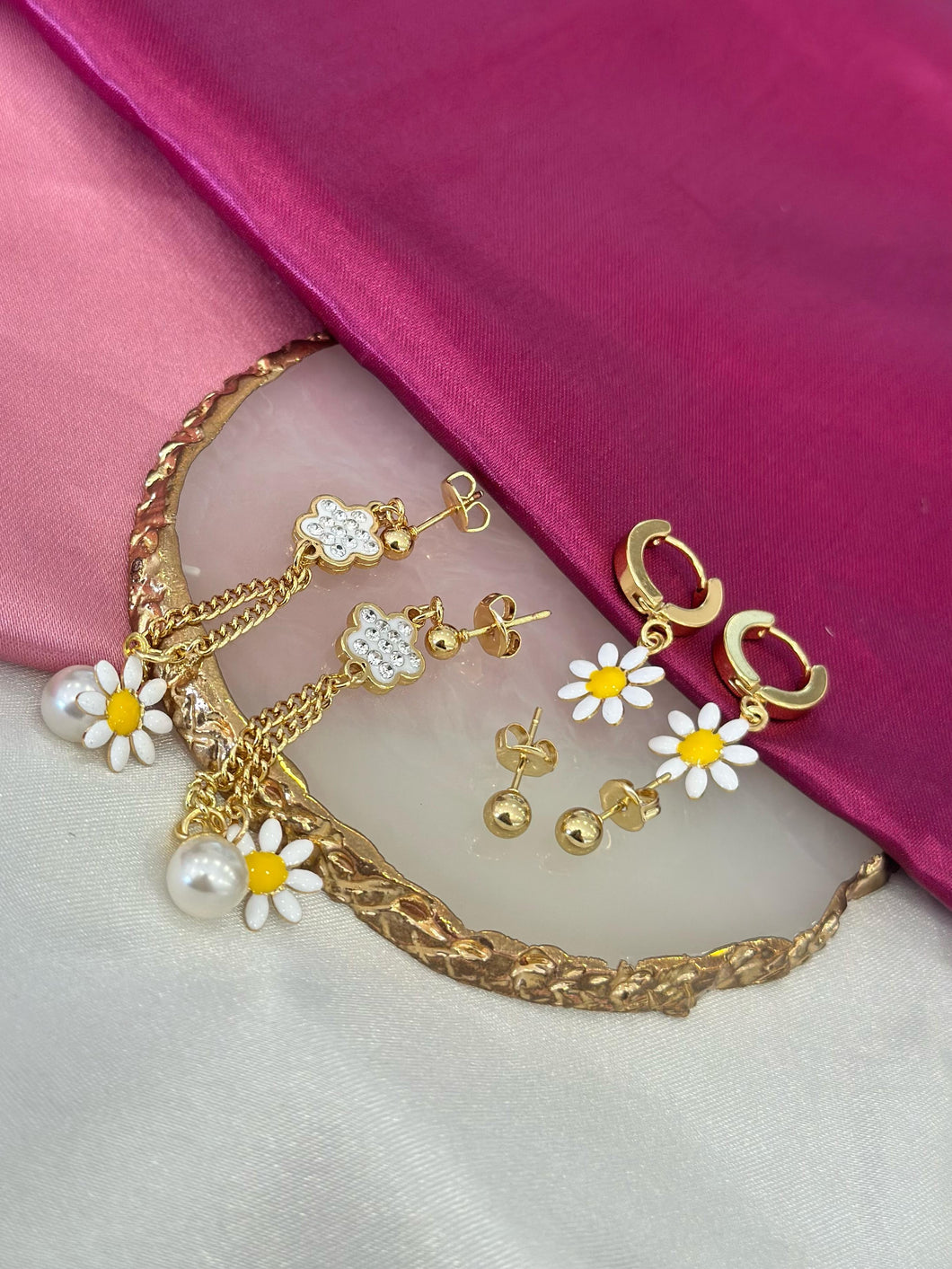Aretes set margaritas #C124