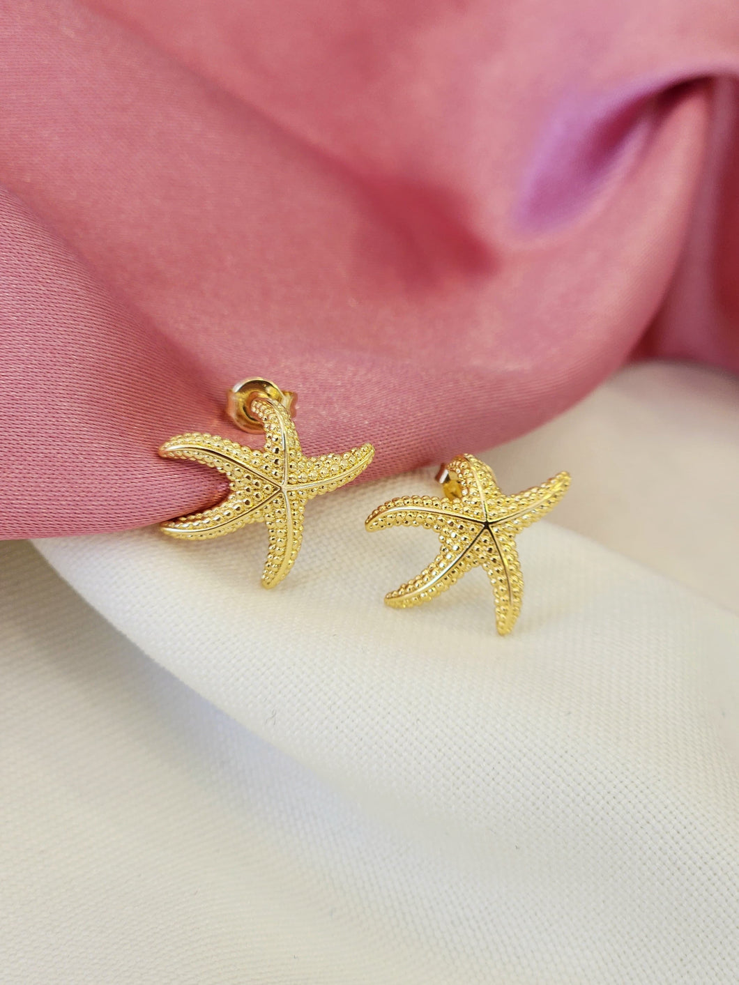 Aretes estrella de mar con textura #85C
