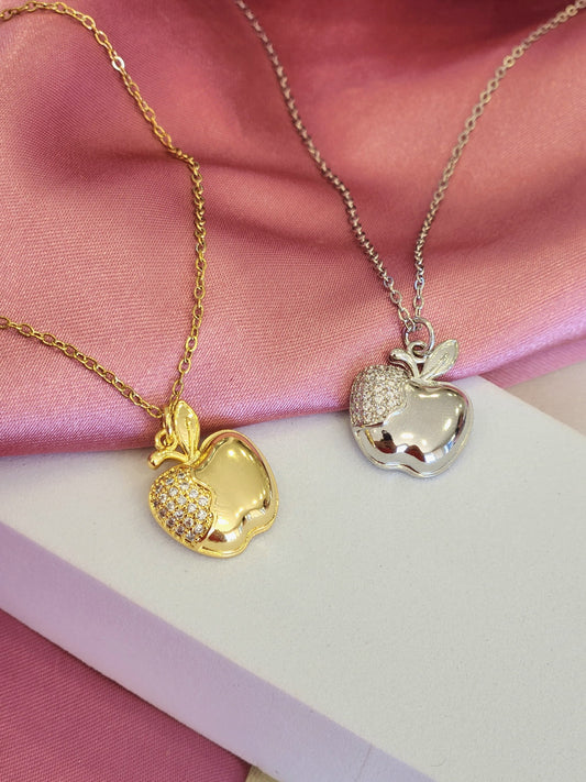 Collar manzana con zirconia maestra #X