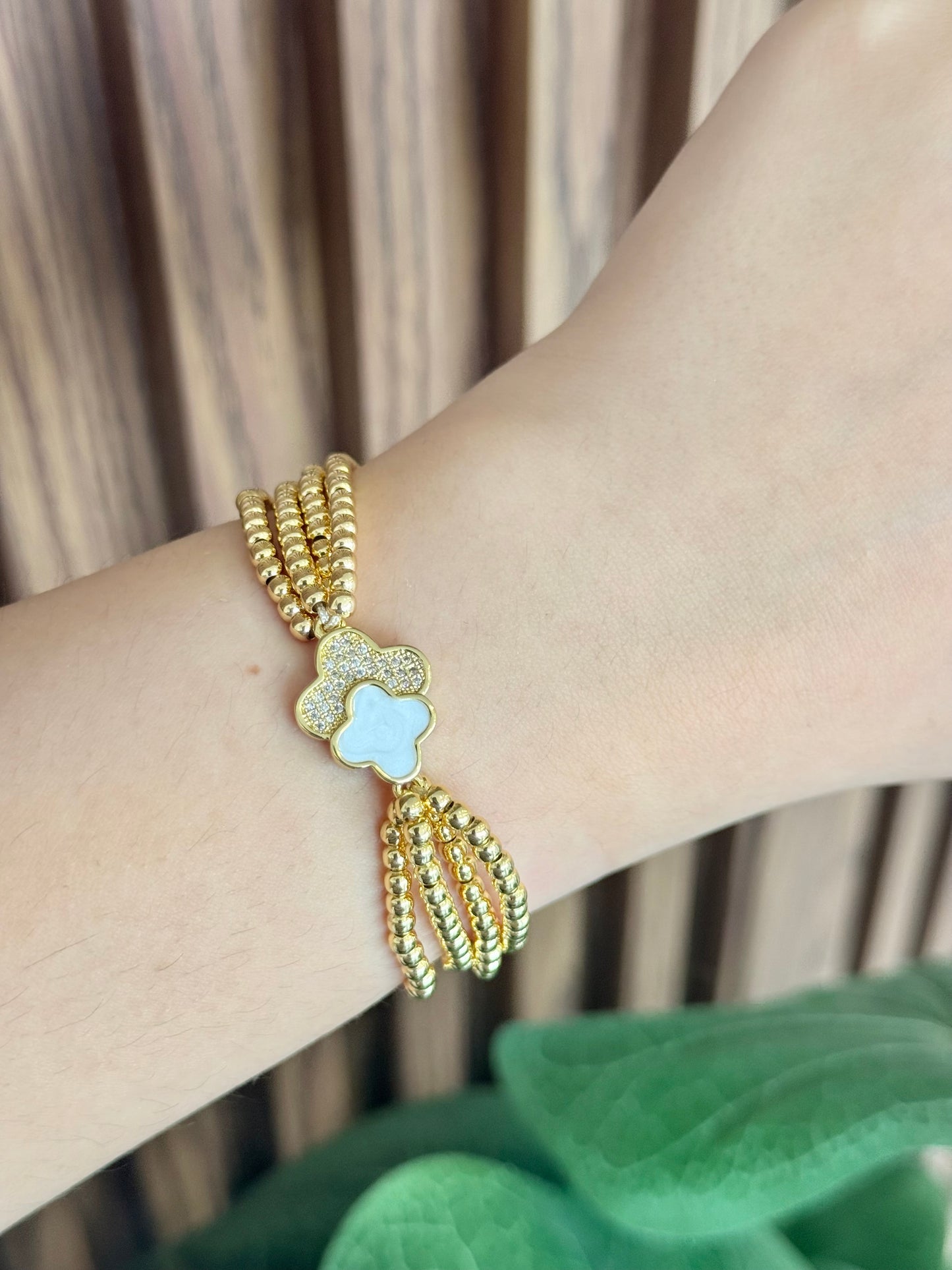 Pulsera trebol balines