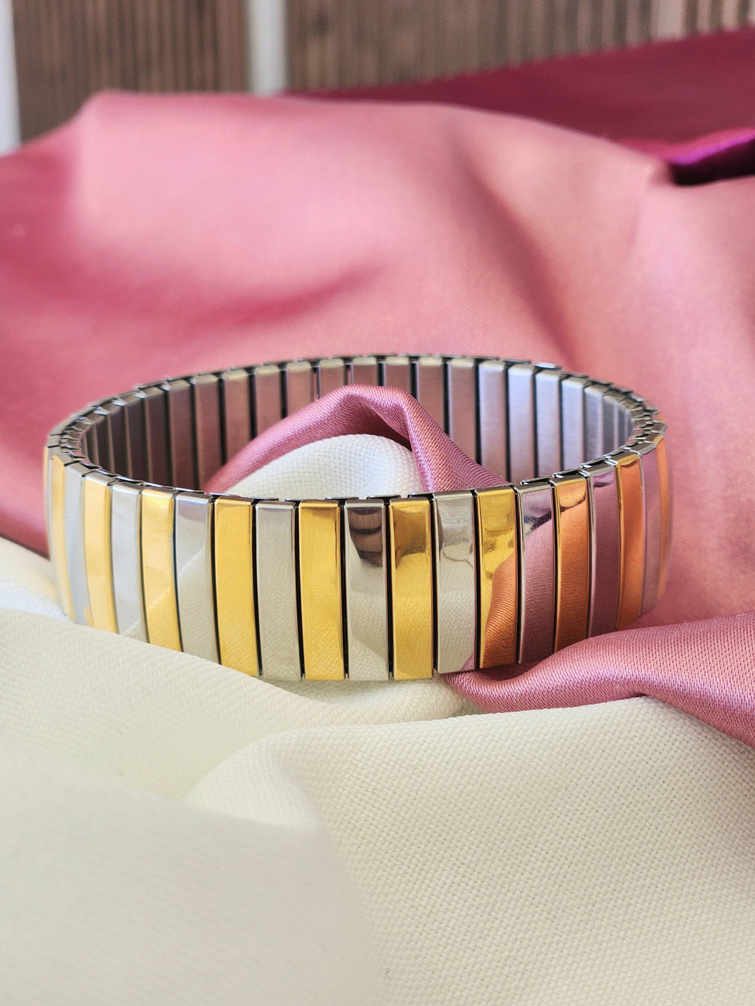 Pulsera lineas bicolor 18mm #E19