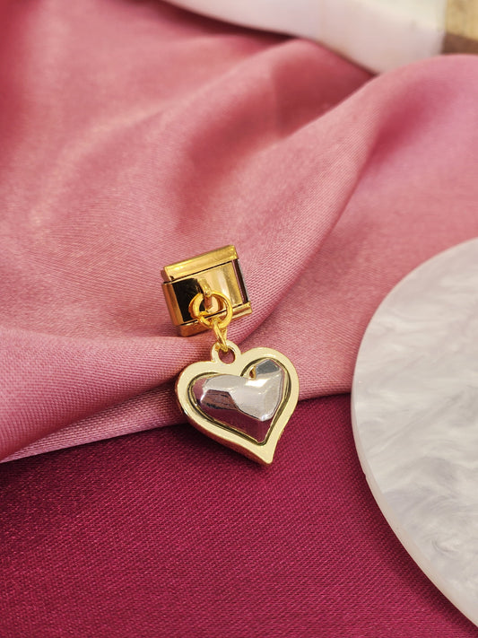 Charm corazon bicolor colgante #13