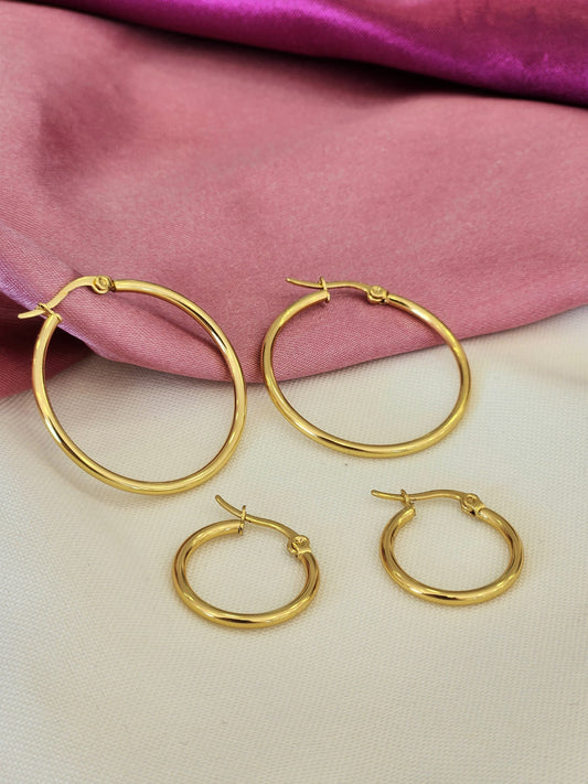 Arracadas lisas basicas 20mm 35mm #H4