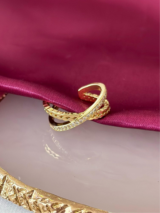 Anillo cruzado media zirconia #137