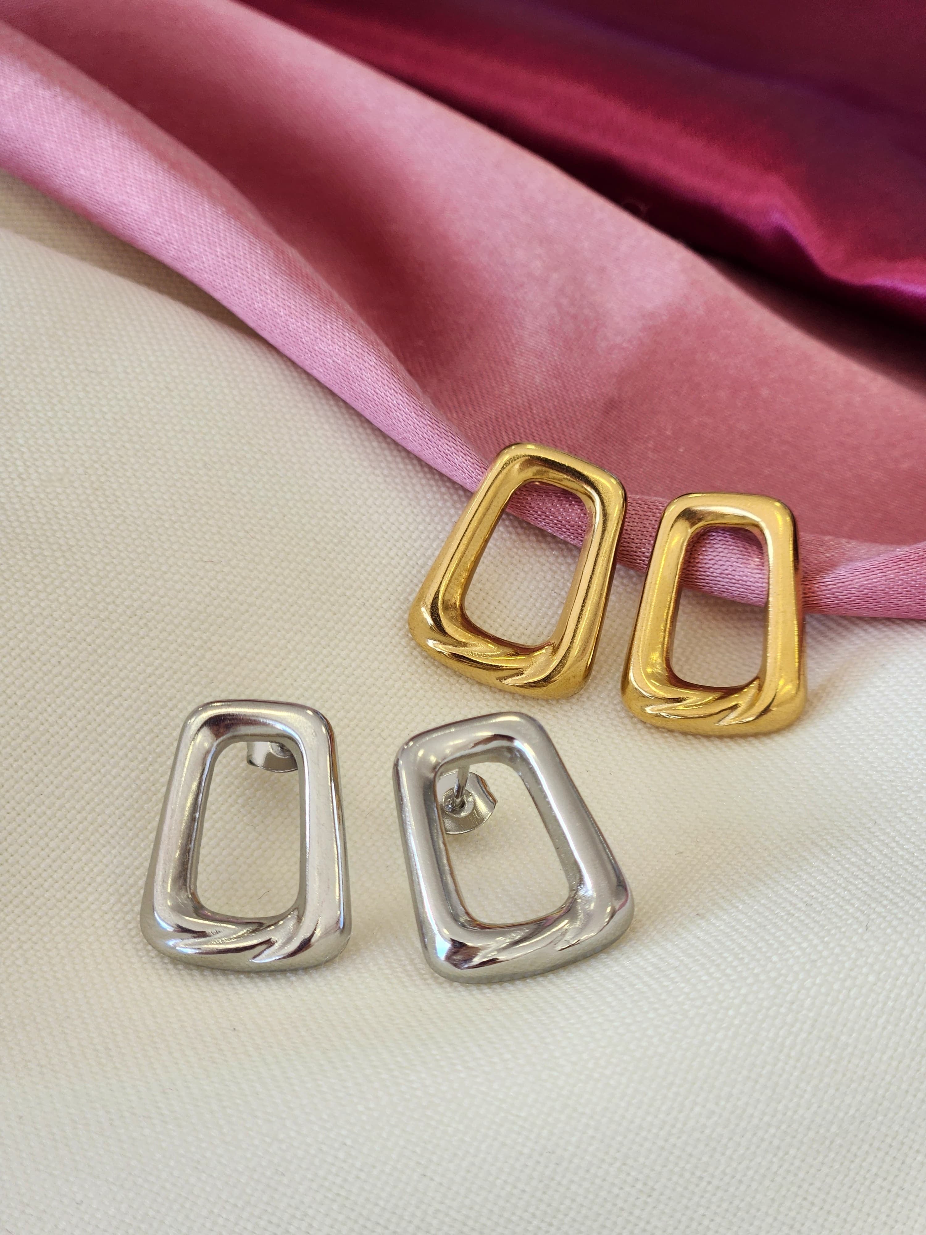 Aretes rectangulo irregular chico #A1