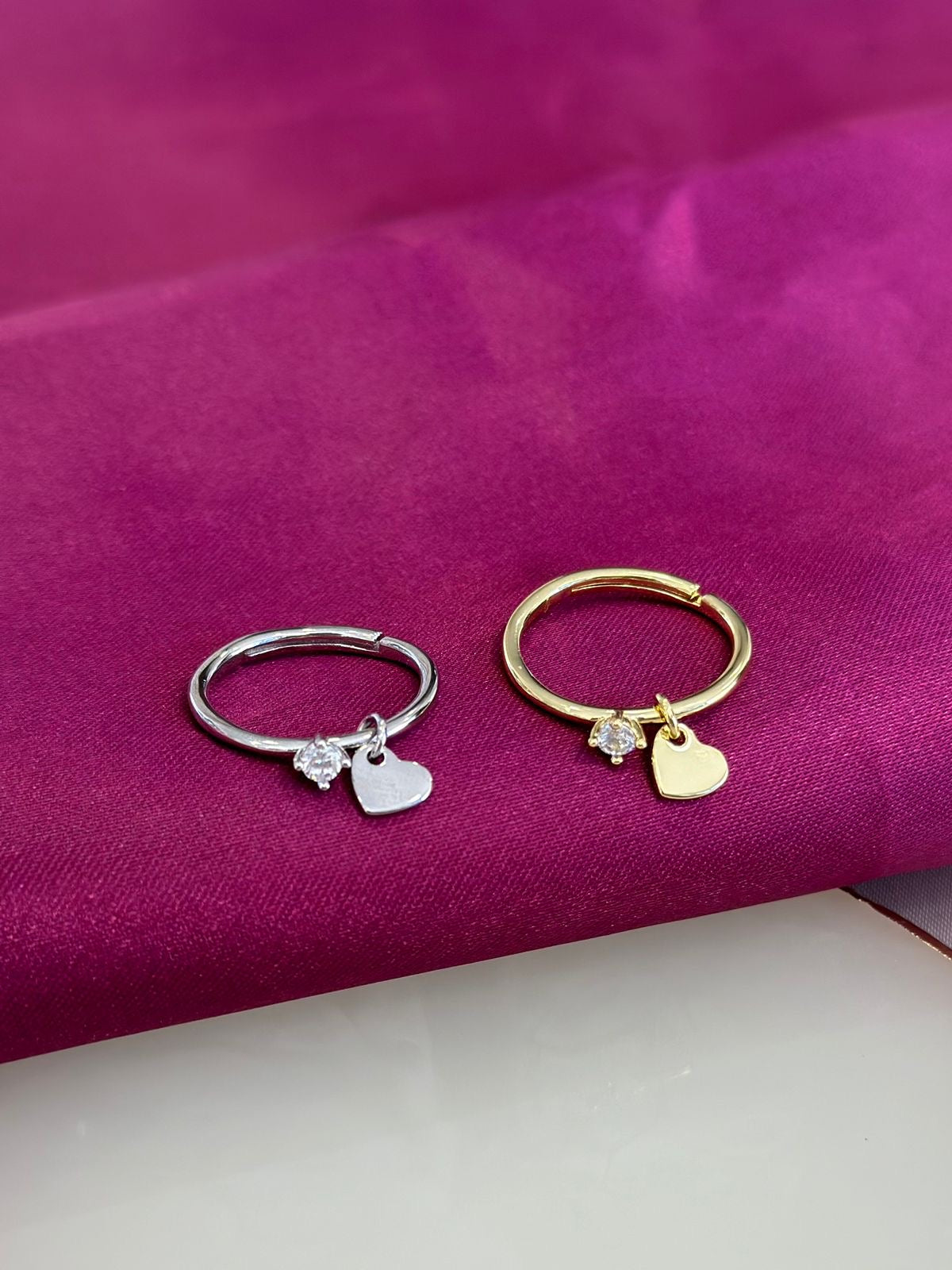 Anillos punto zirconia Corazon colgante #241