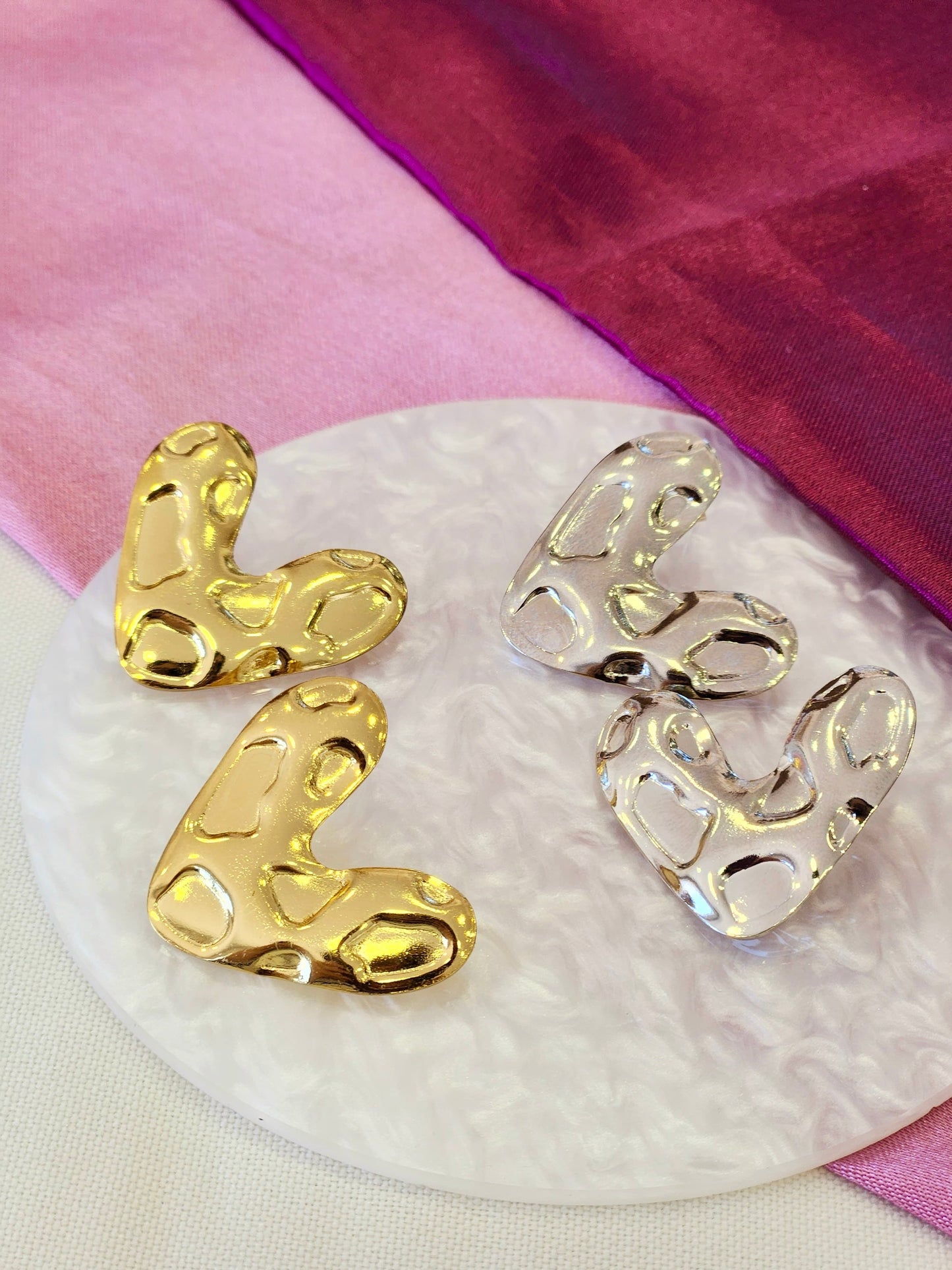 Aretes corazon manchas irregulares