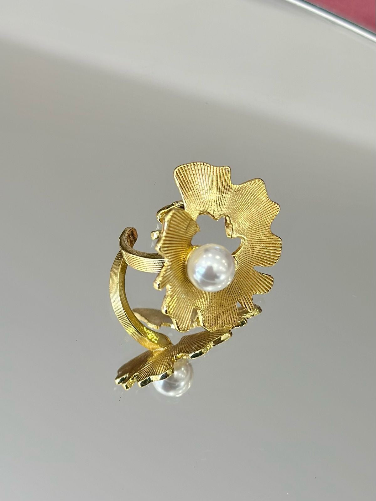 Anillo irregular con perla #232