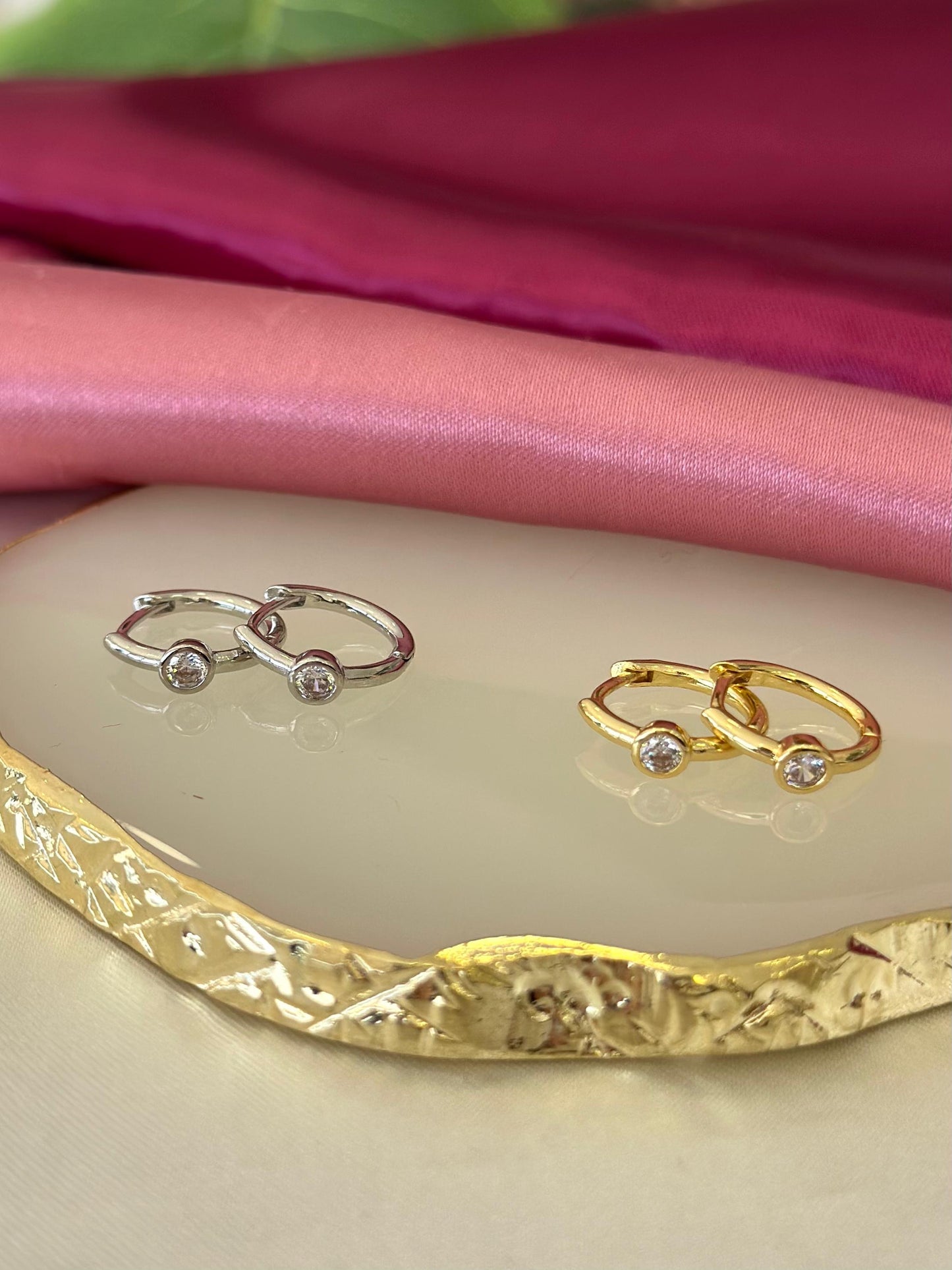 Aretes circulo mini zirconia #194