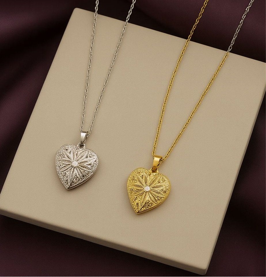 Collar Relicario con piedra zirconia #GG2