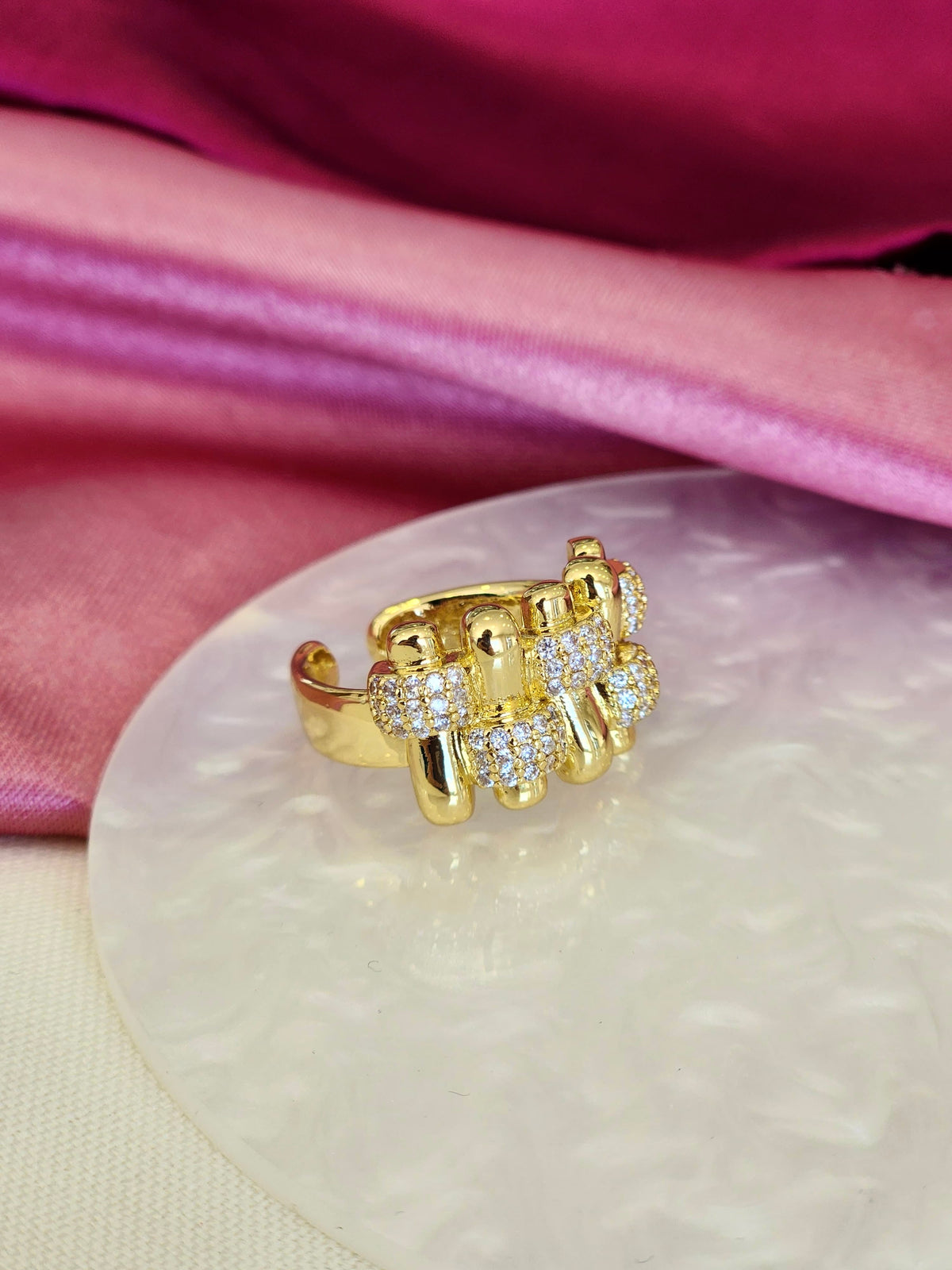 Anillo rectangulos zirconia #K14