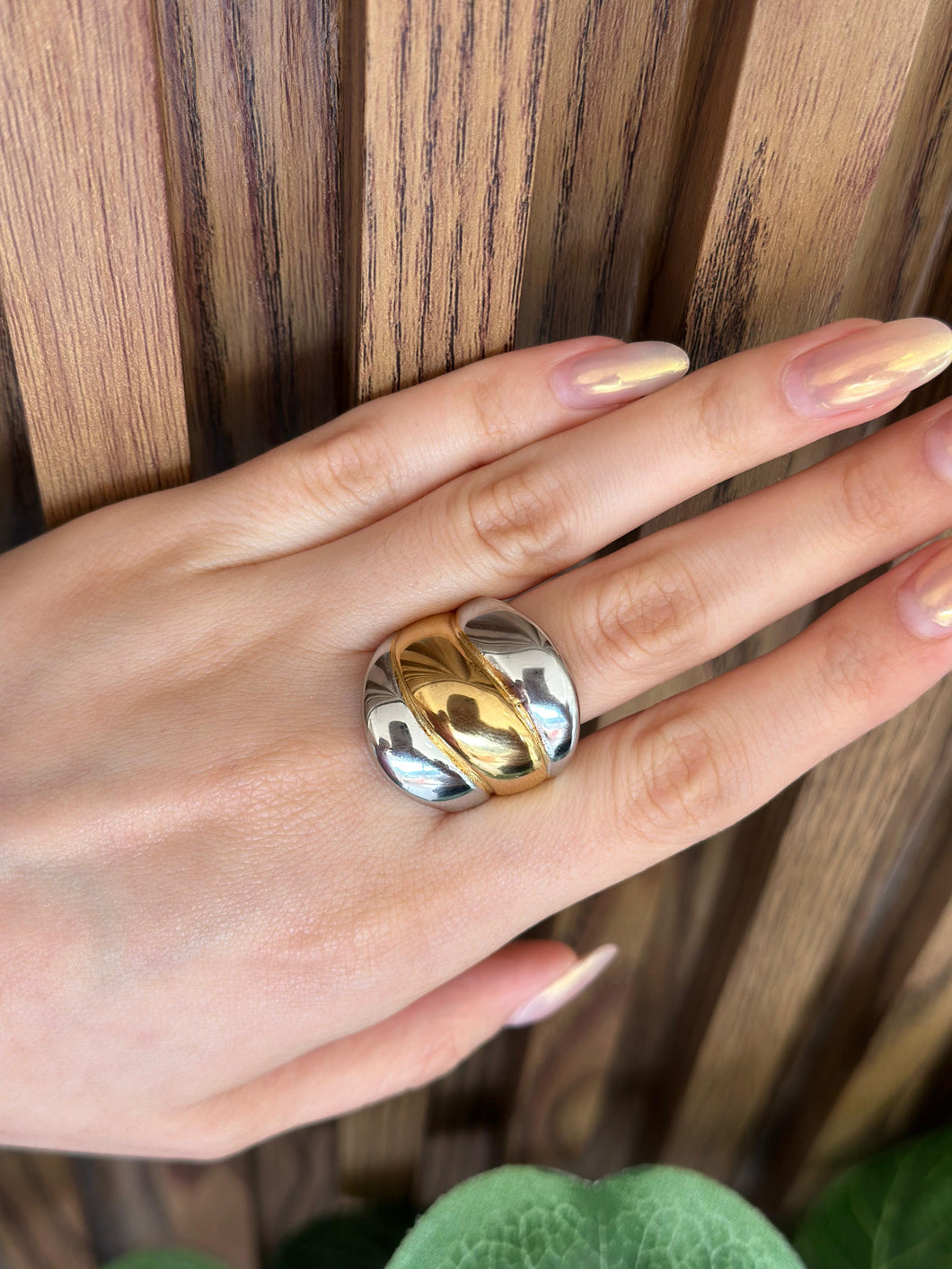 Anillo chunky bicolor