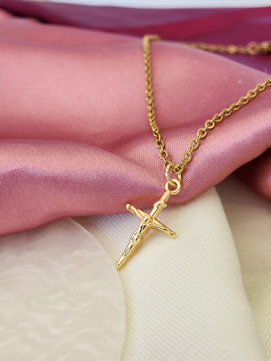 Collar cruz delgada #UU