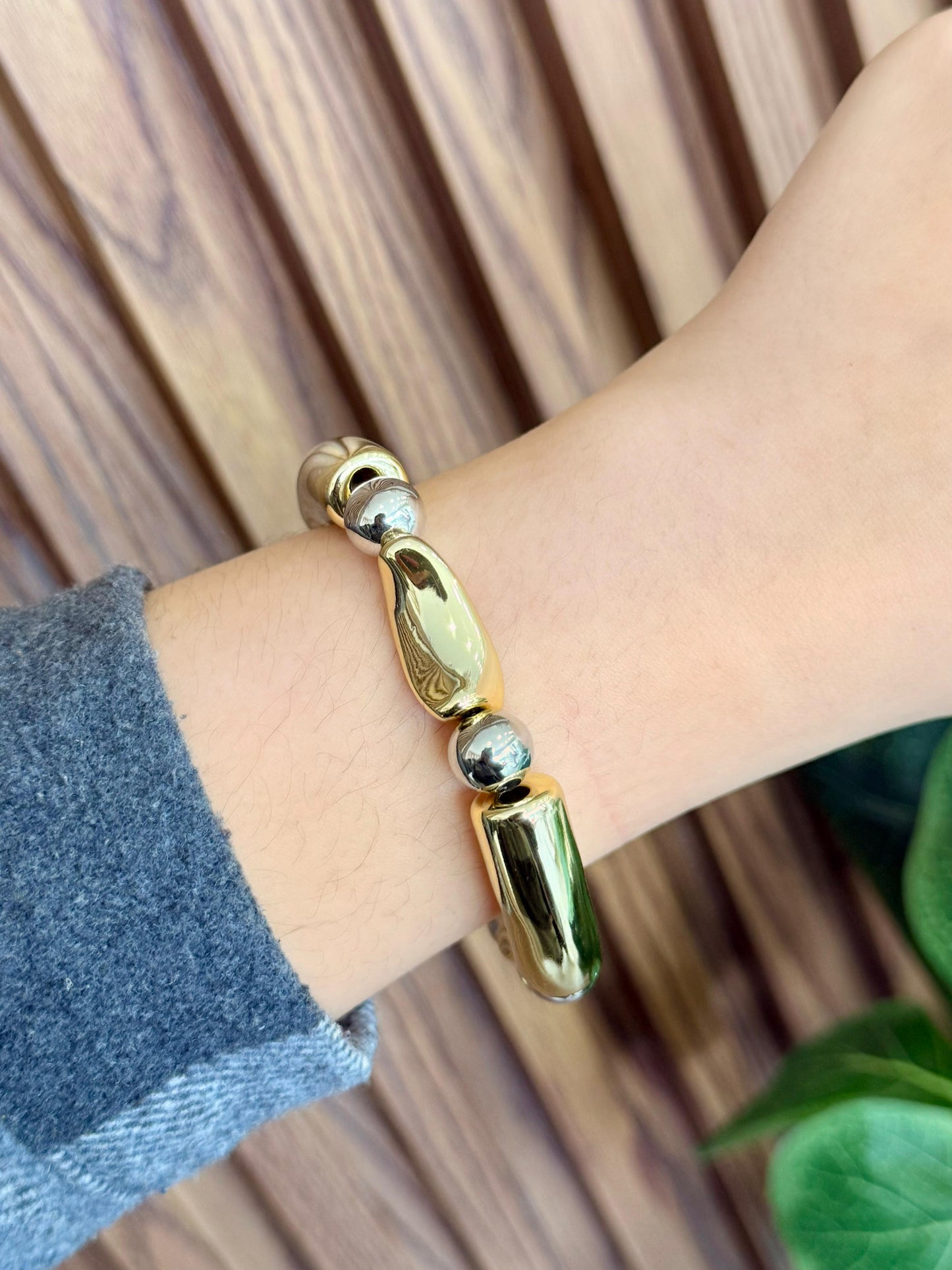 Pulsera elastica bicolor irregular #H20