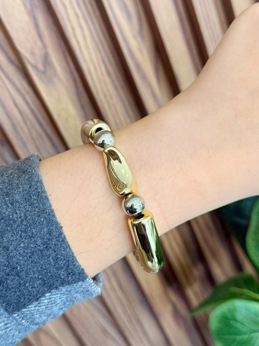Pulsera elastica bicolor irregular #H20