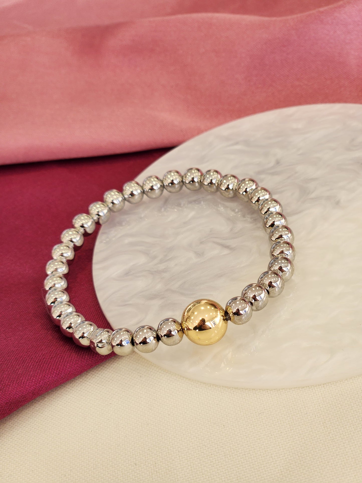 Pulsera bolitas bicolor #J19