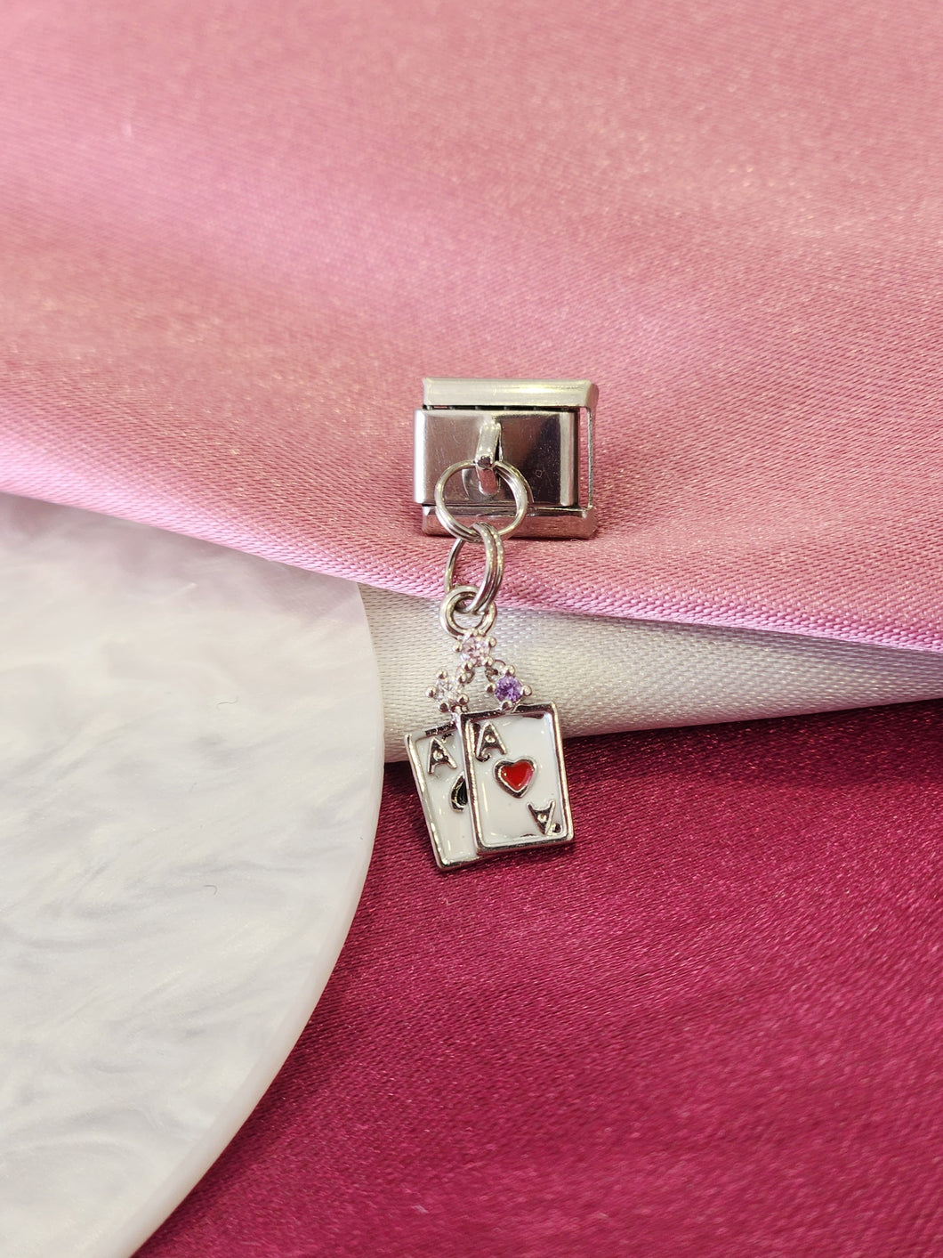 Charm cartas plateado # 10