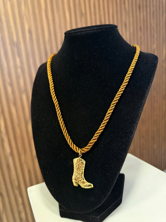 Collar bota cordon trenzado #K56