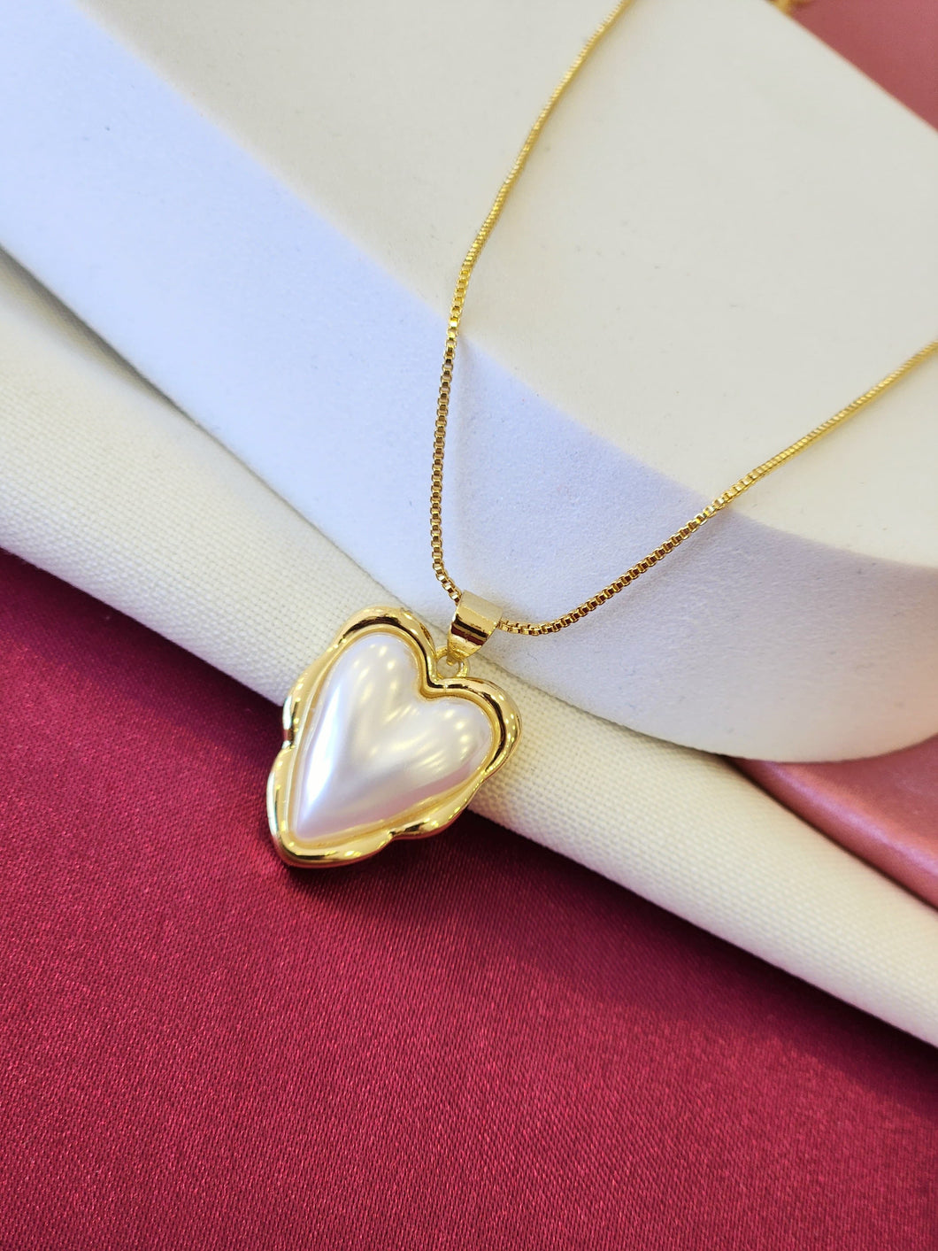 Collar madre perla Corazon sobresaliente #A7
