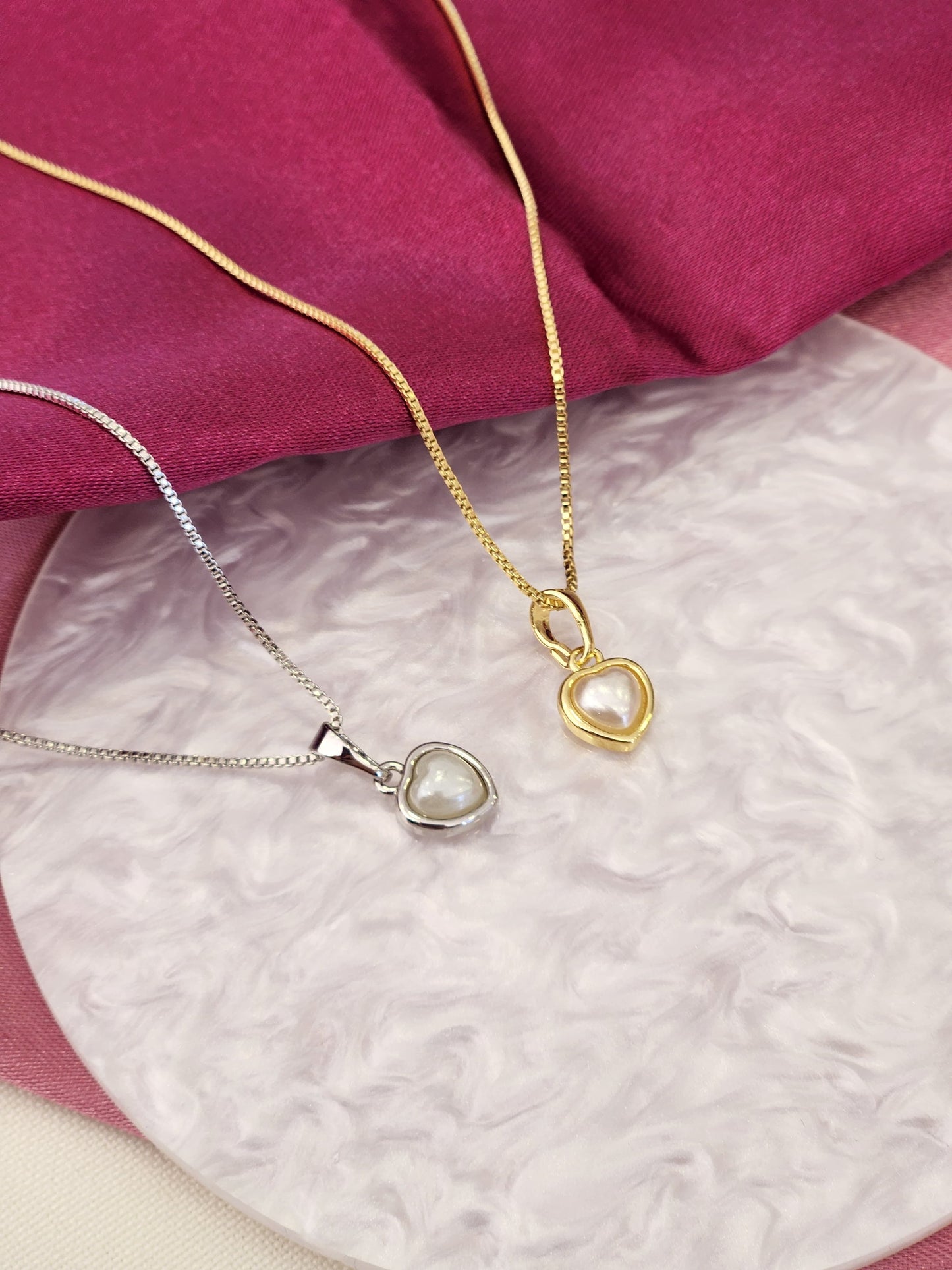 Collar corazon perla #11