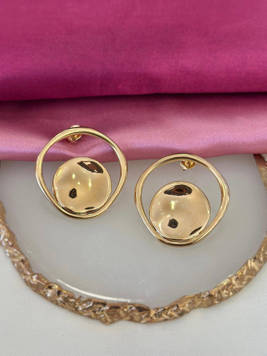 Aretes doble circulo liso #C121