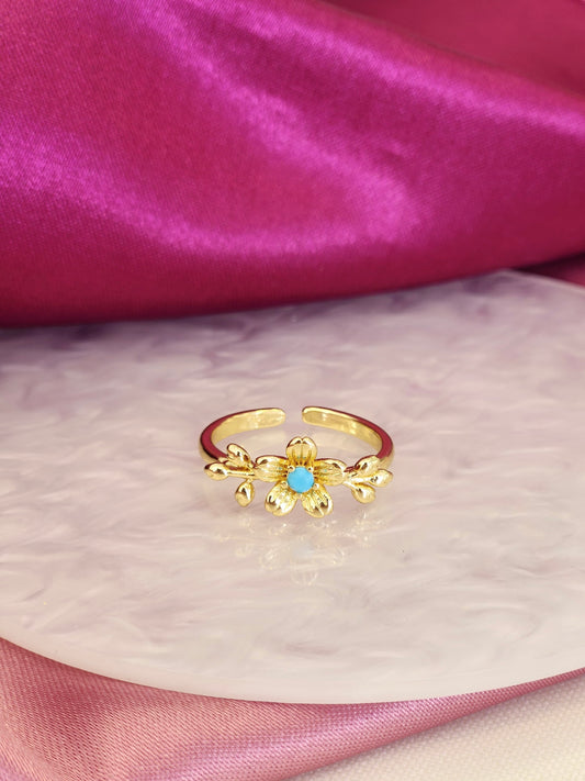 Anillo flor Regular Aqua
