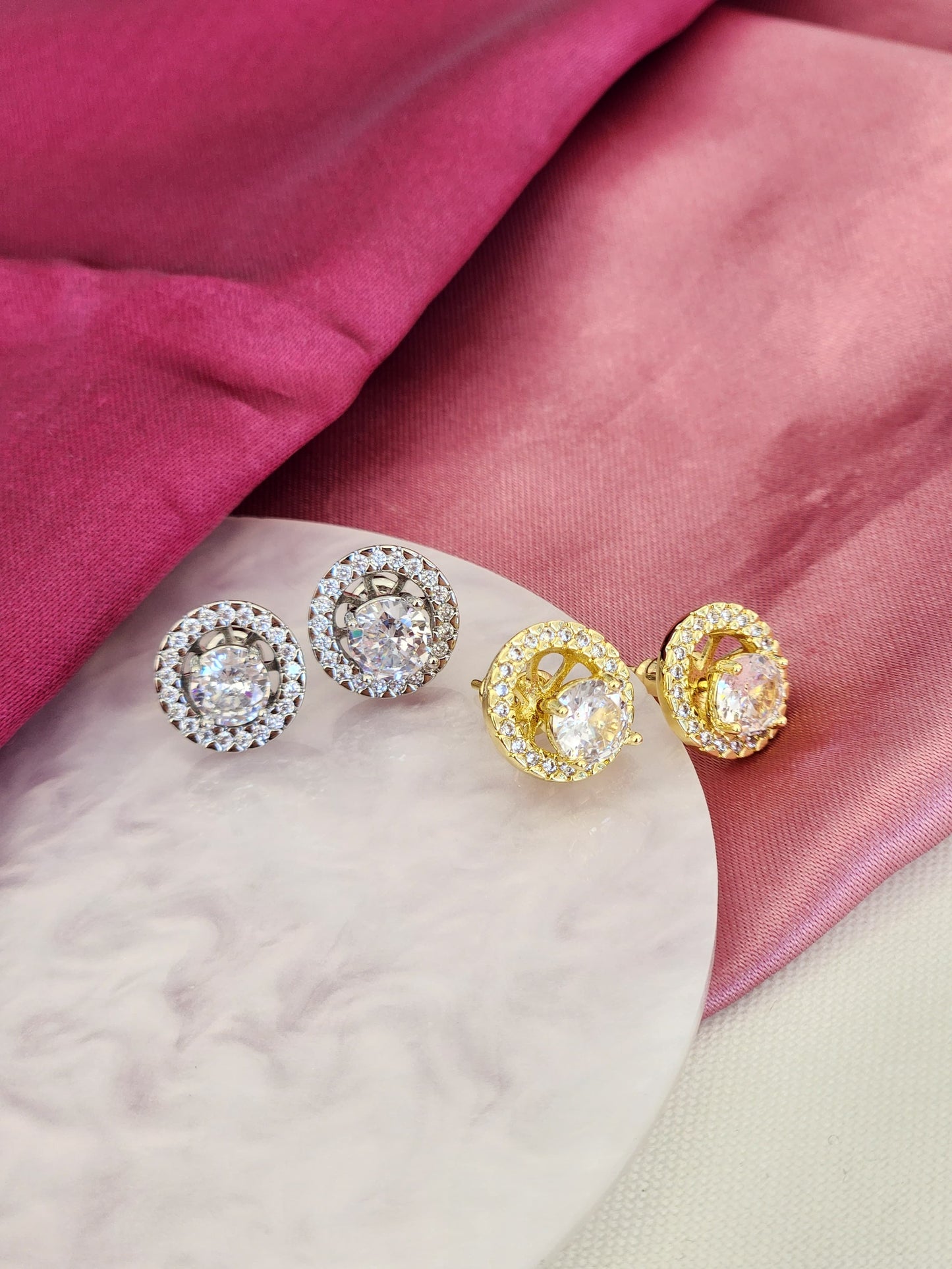 Aretes circulares zirconia central #A1