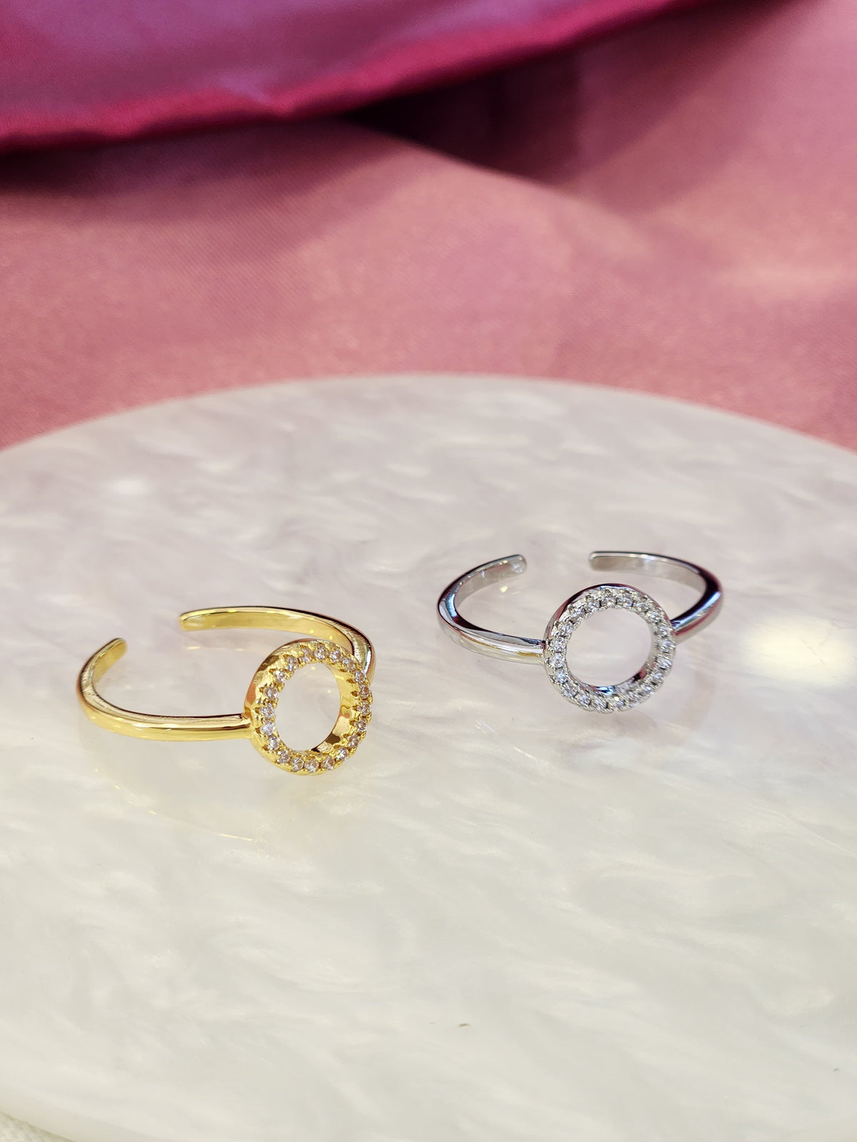 Anillo circulo zirconia #161