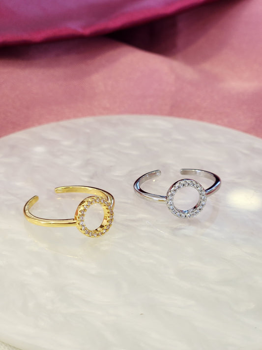 Anillo circulo zirconia #161