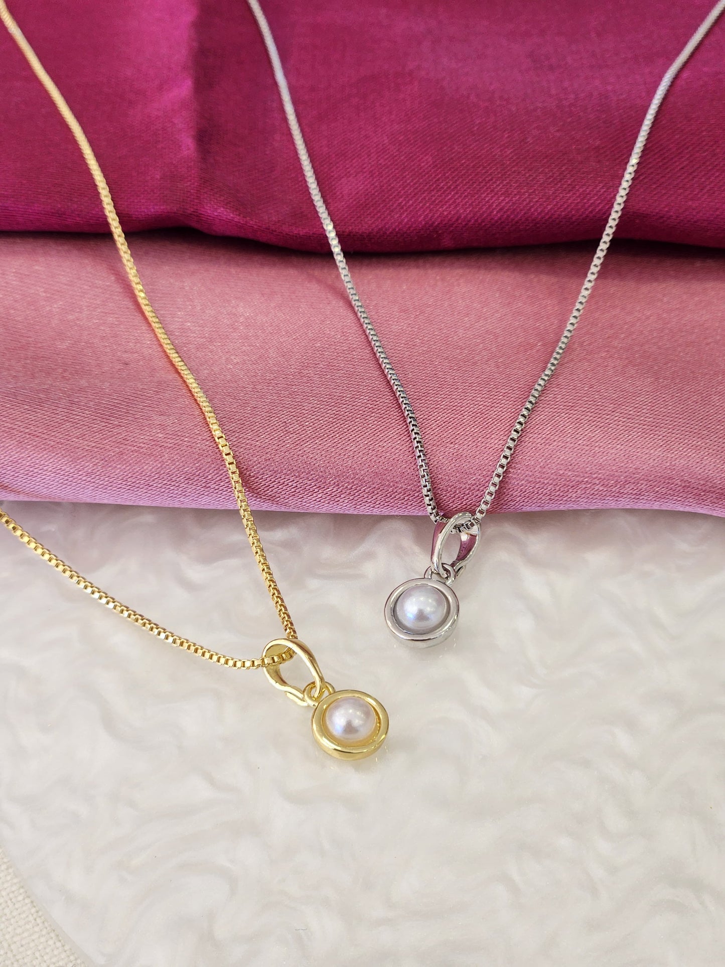 Collar circulo perla #C107