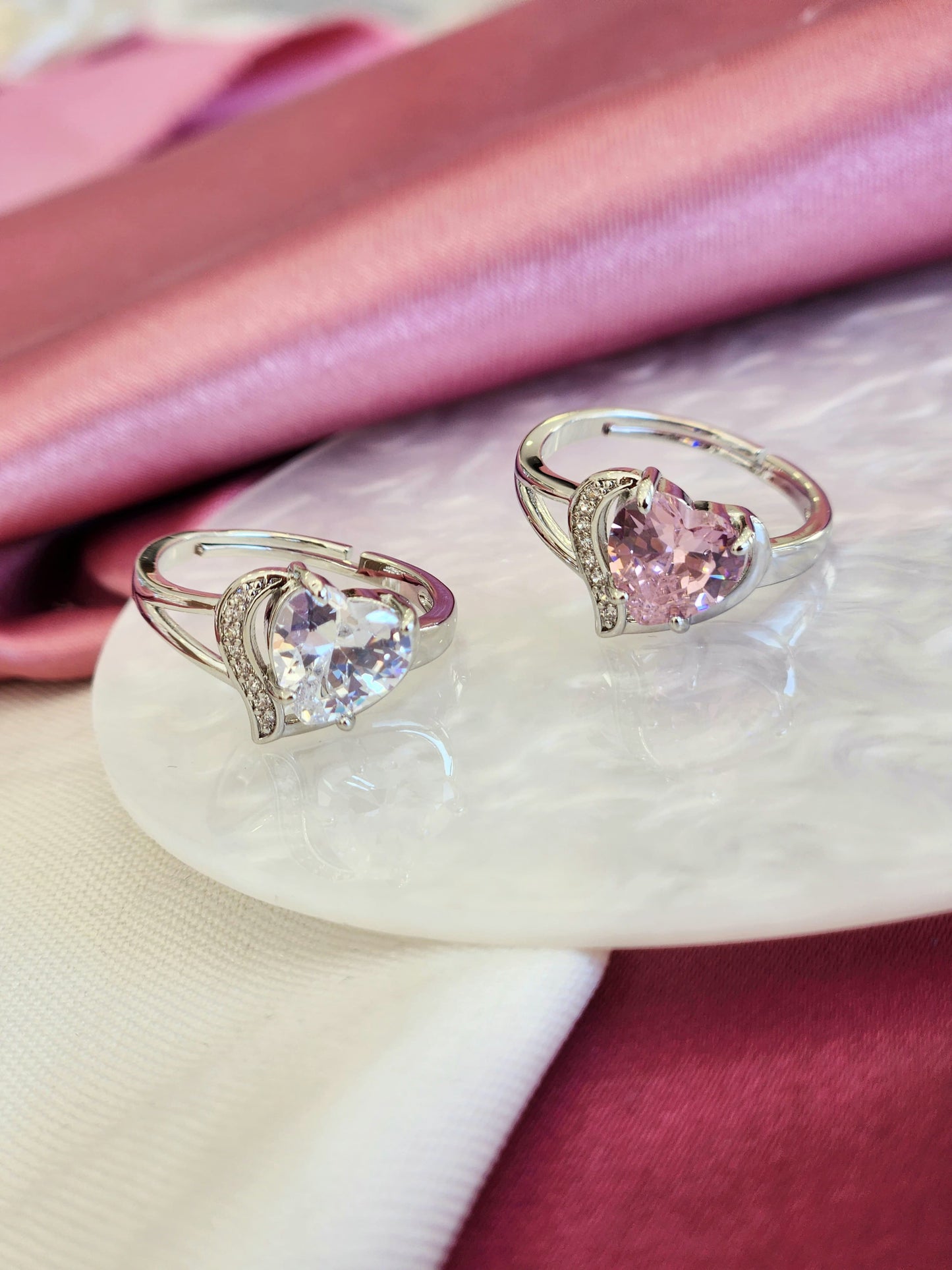 Anillo doble corazon #K22