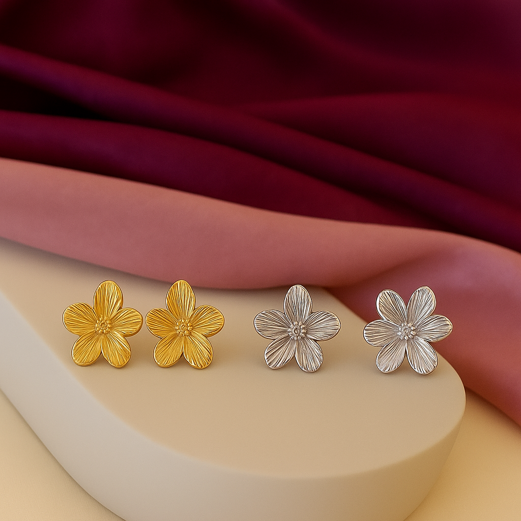 Aretes flor plana #J46 y #F26