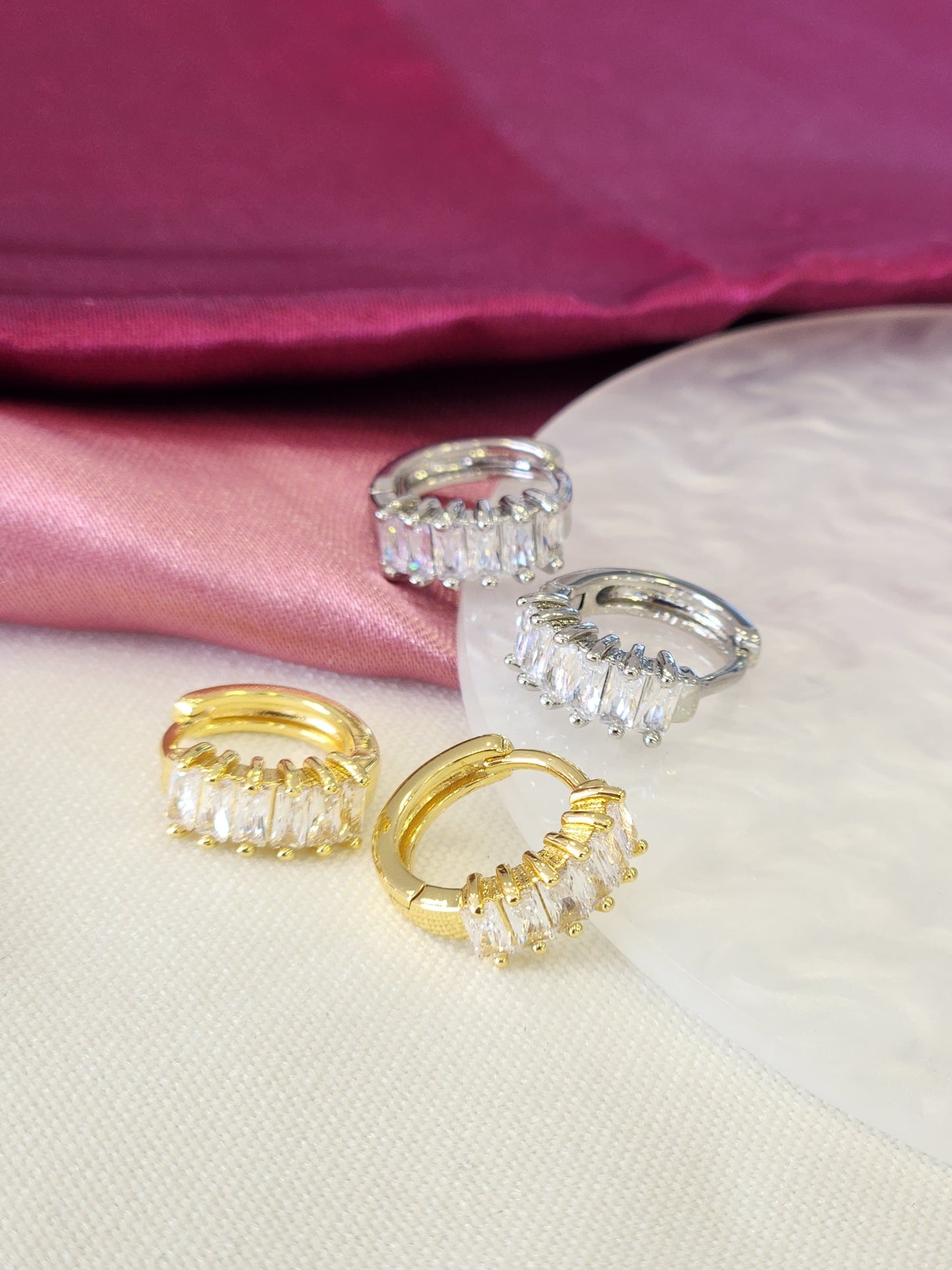 Arracadas zirconia rectangular #A21