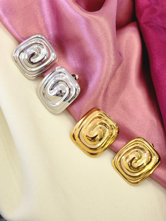 Aretes cuadro espiral #A19