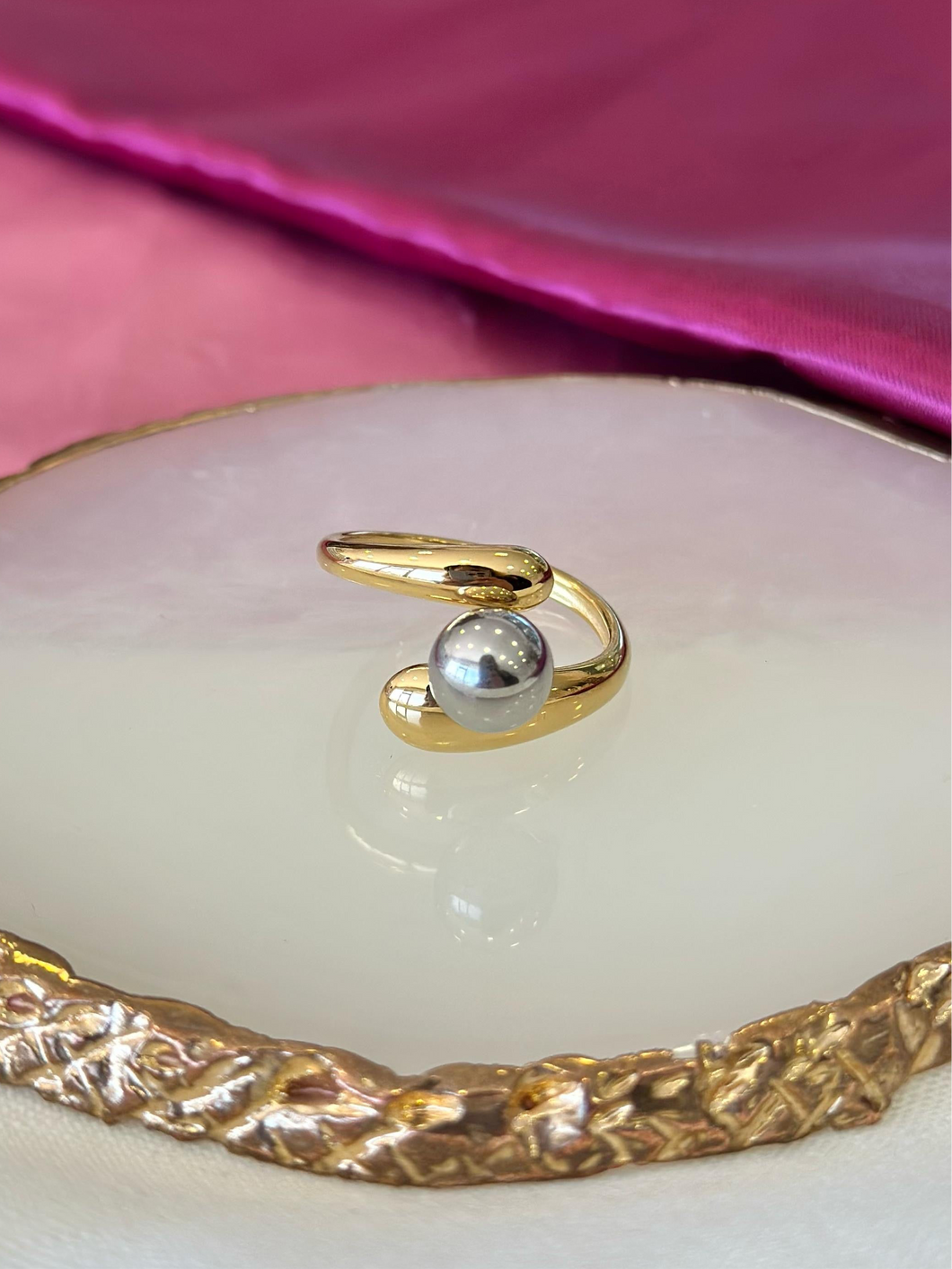 Anillo bola gris #236