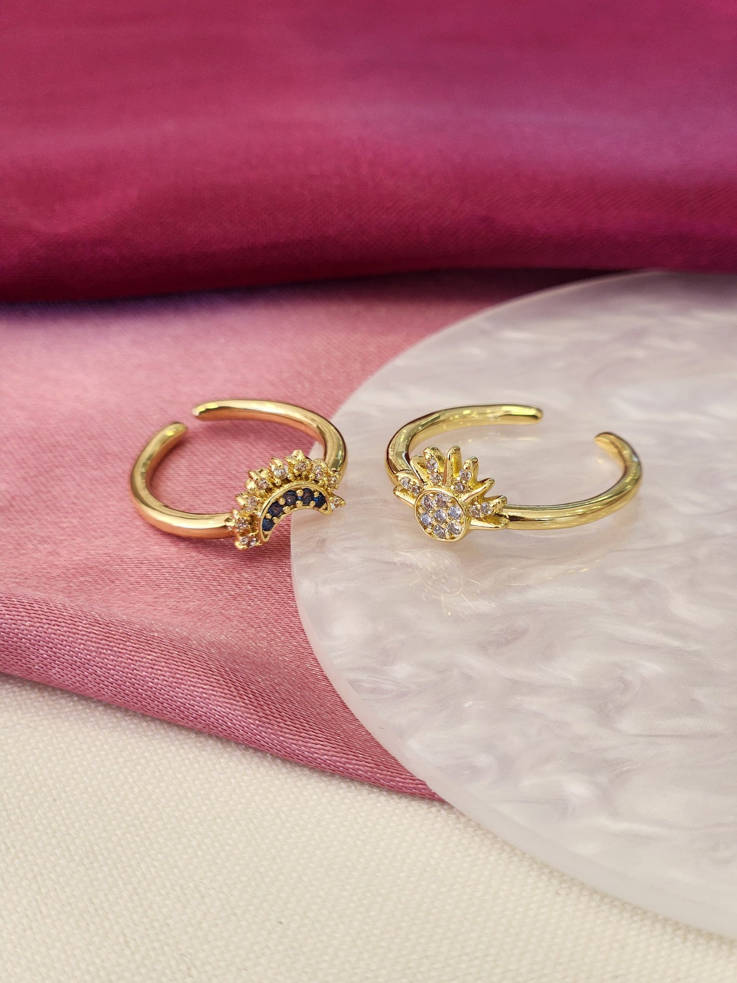 Anillo luna azul y/o sol #74