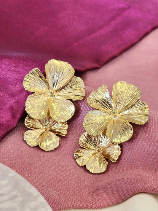 Aretes doble flor tamaños #F0.1