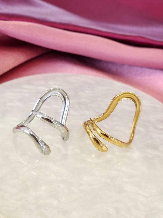 Anillo serpiente onda #K69