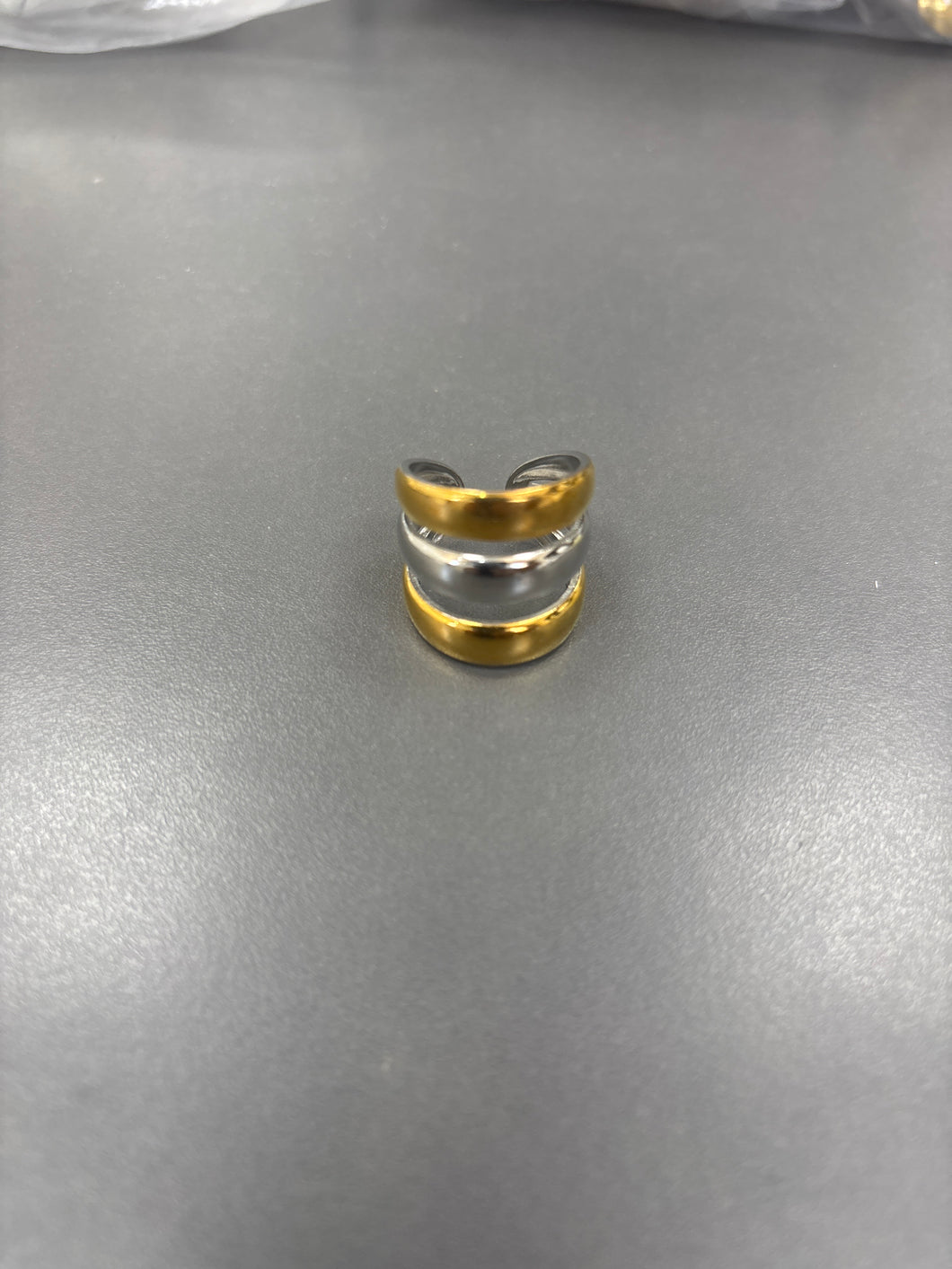 Anillo bicolor triple #1