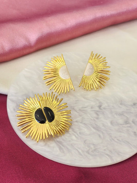 Aretes media luna destellos