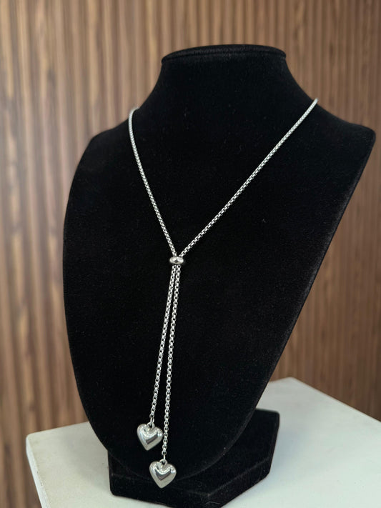 Collar colgante corazones #F40