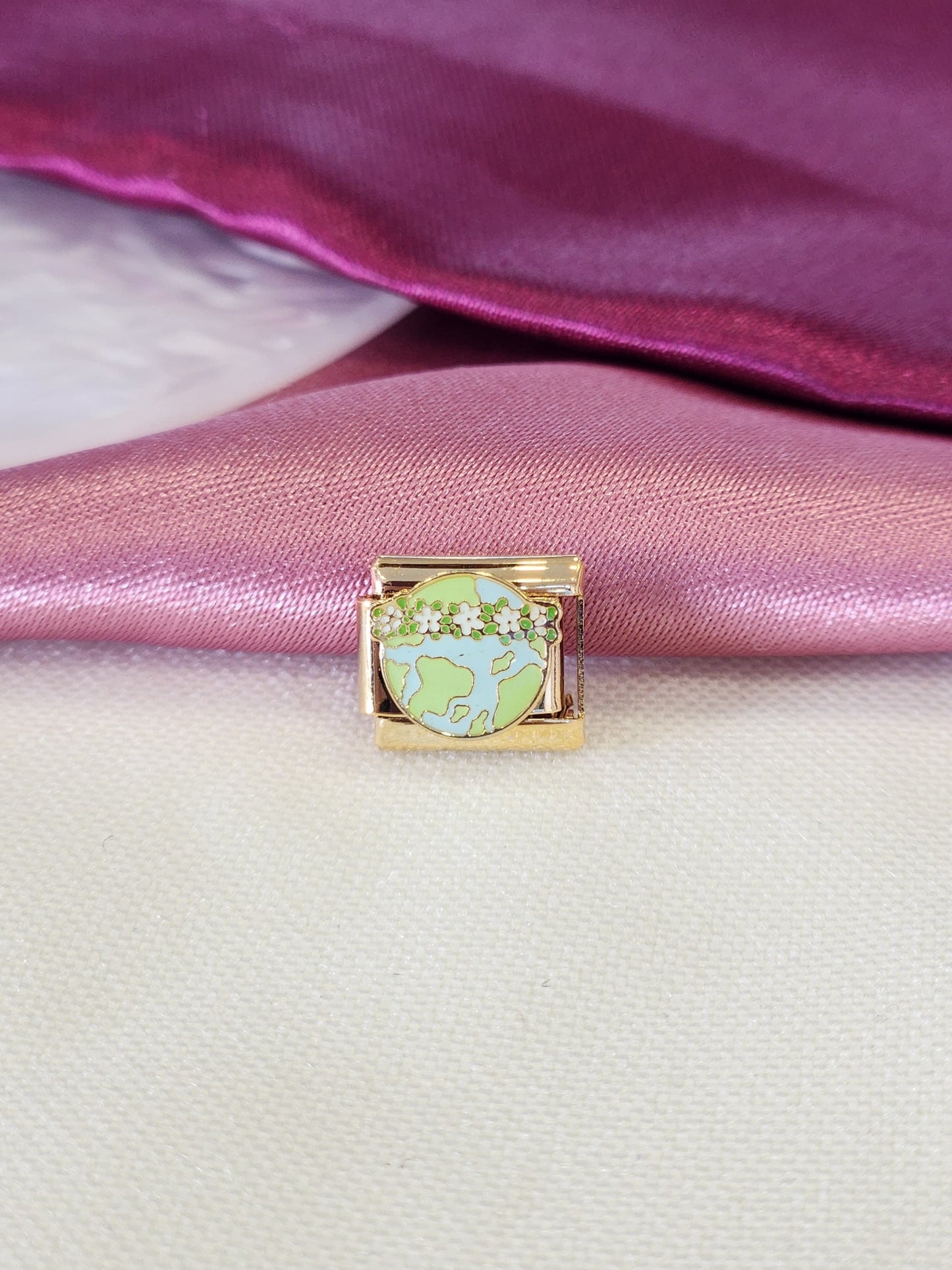 Charm mundo flores dorado #14