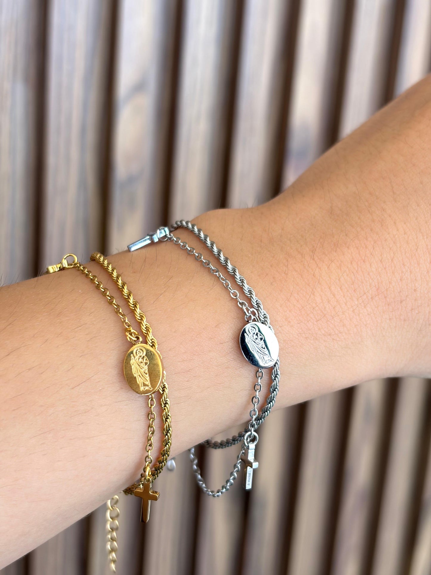 Pulsera doble San Judas torsal #E31